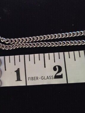 Pre Owned Silver Tone Curb Chain Necklace - Silver Tone